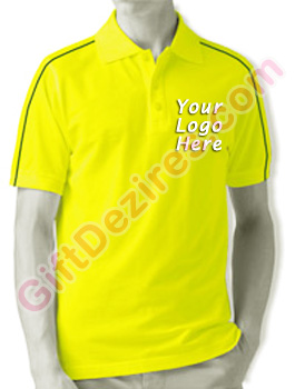 Designer Yellow and Green Color Logo Printed T Shirts
